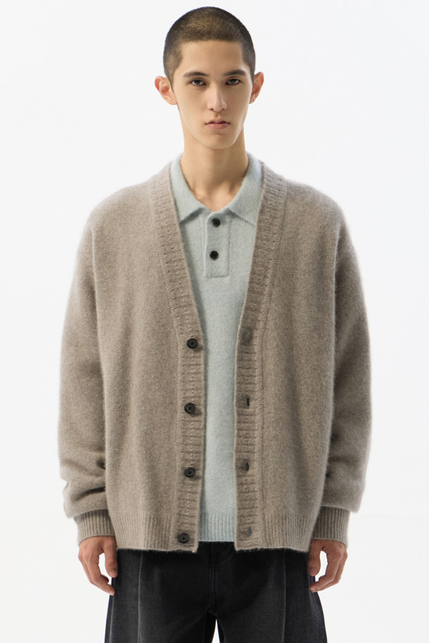 CUSTOMELLOW - 가디건 - Grey Fox Blended Cardigan