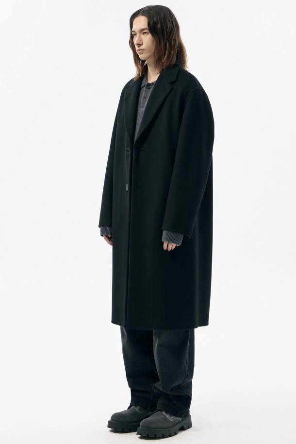 CUSTOMELLOW - 코트 - Black Wool Chesterfield Coat 