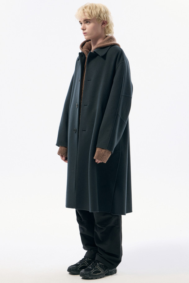 CUSTOMELLOW - 코트 - Blue Wool Balmacaan Coat