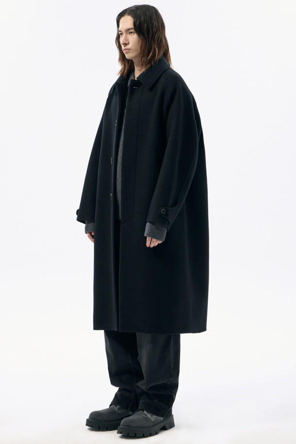 CUSTOMELLOW - 코트 - Black Oversized Fit Wool Coat