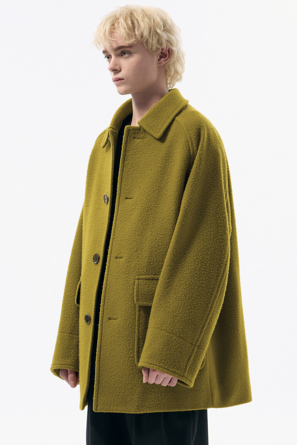 CUSTOMELLOW - 코트 - Mustard Casentino Wool Short Coat