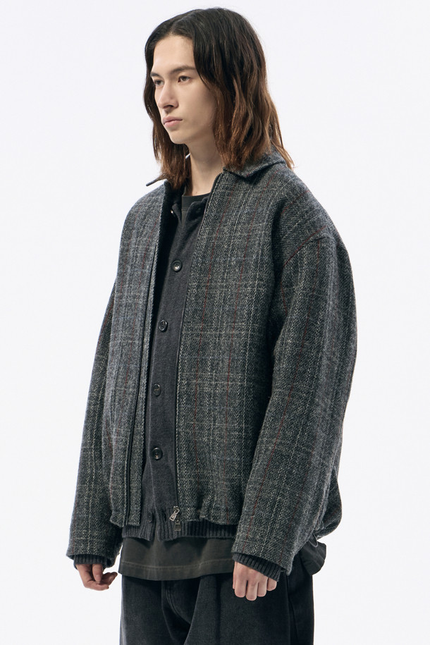 CUSTOMELLOW - 블루종/점퍼 - Grey Harristweed Wool Blouson