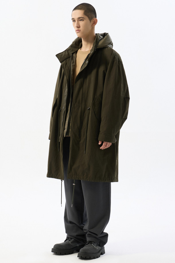 CUSTOMELLOW - 블루종/점퍼 - Khaki Hood Liner Field Coat