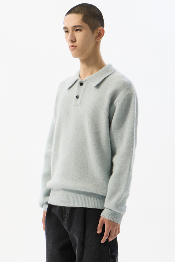 CUSTOMELLOW - 스웨터 - Mint Fox Blended Collar Sweater