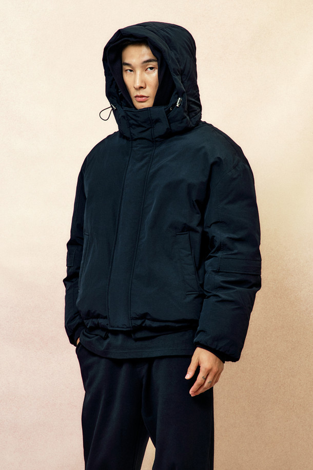 CUSTOMELLOW - 다운/패딩 - [Online Only] Black Down Puffer Jacket