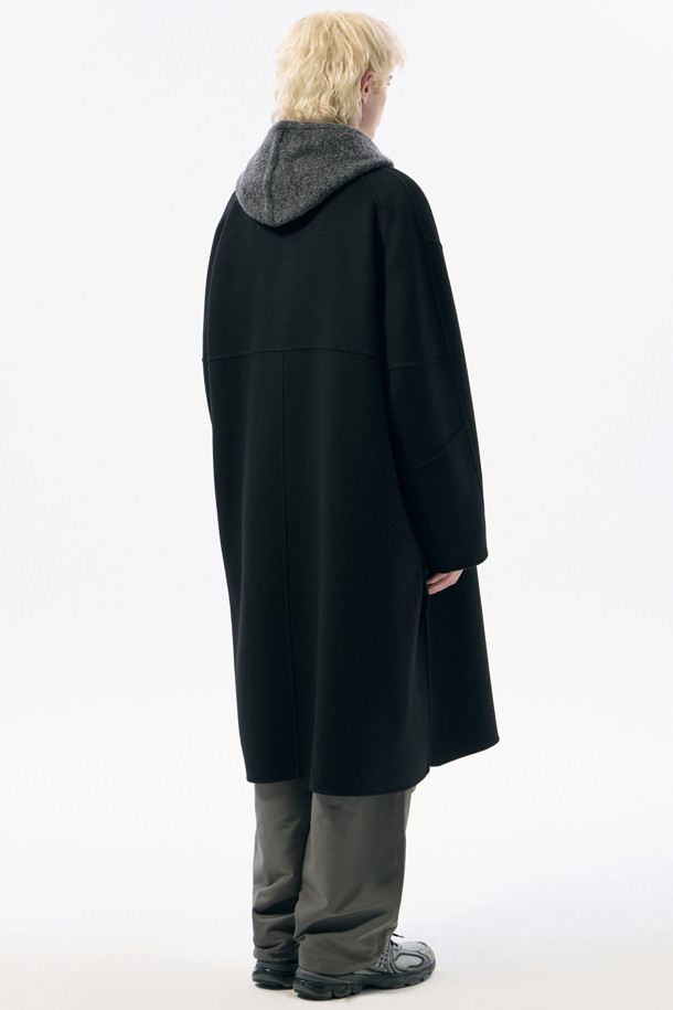 CUSTOMELLOW - 코트 - Black Wool Balmacaan Coat