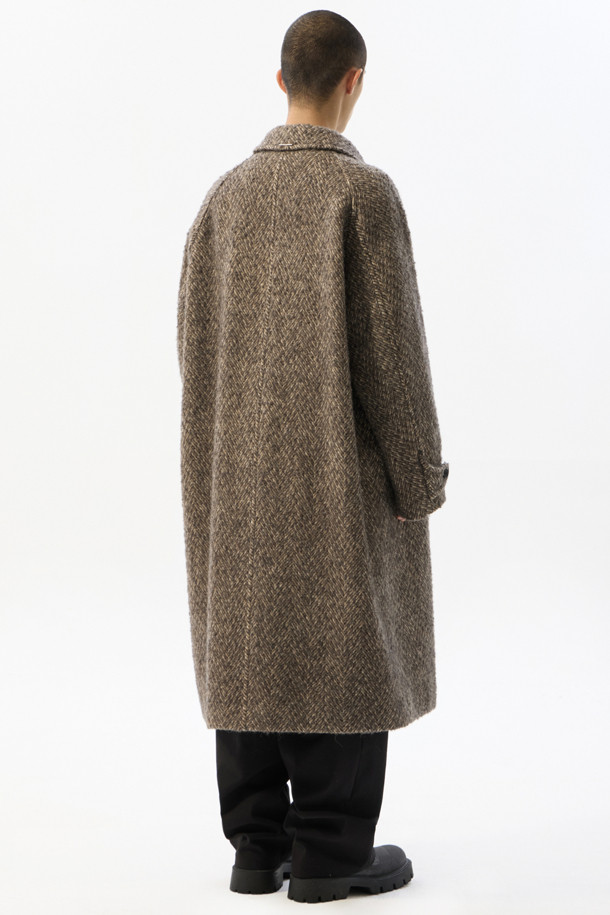 CUSTOMELLOW - 코트 - Beige Herringbone Wool Coat