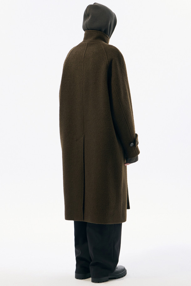 CUSTOMELLOW - 코트 - Brown Wool Band Collar Coat