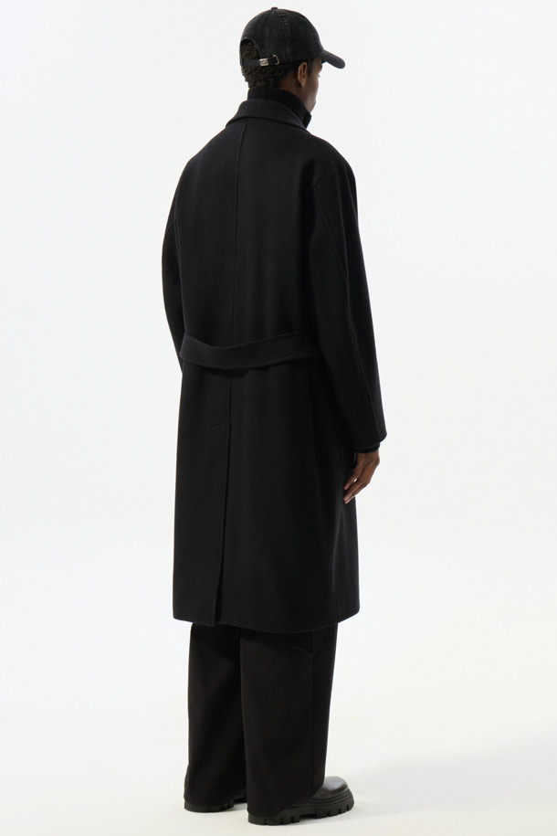 CUSTOMELLOW - 코트 - Black Wool Shawl Collar Coat