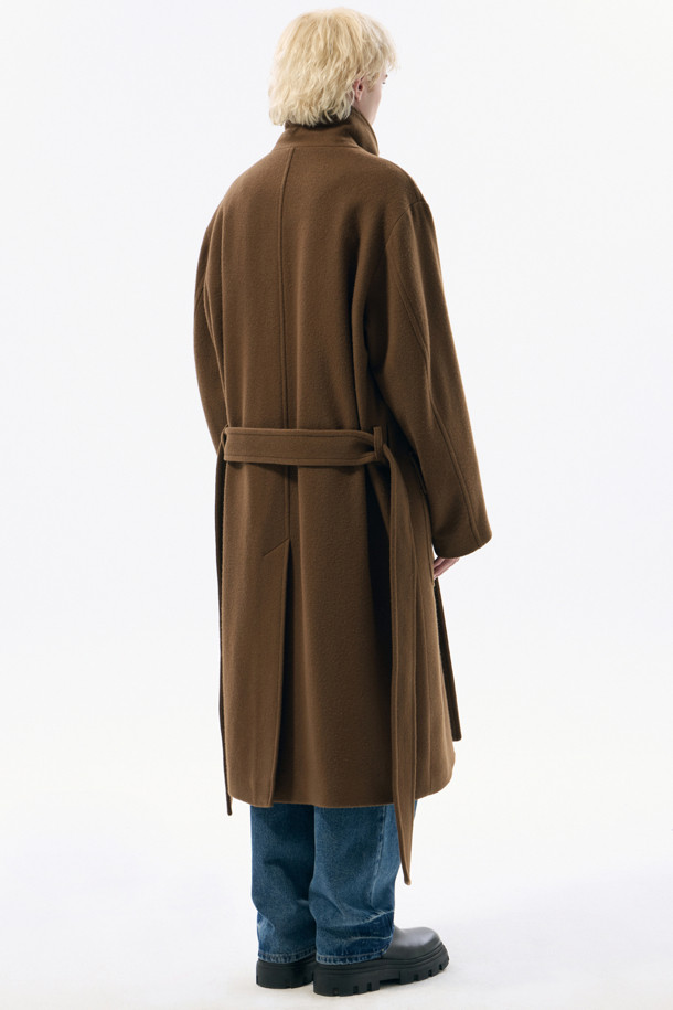 CUSTOMELLOW - 코트 - Brown Wool Shawl Collar Coat