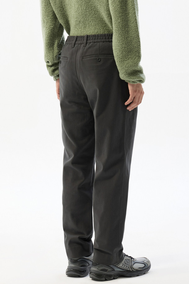 CUSTOMELLOW - 캐주얼팬츠 - Grey Slim Fit Brushed Cotton Pants