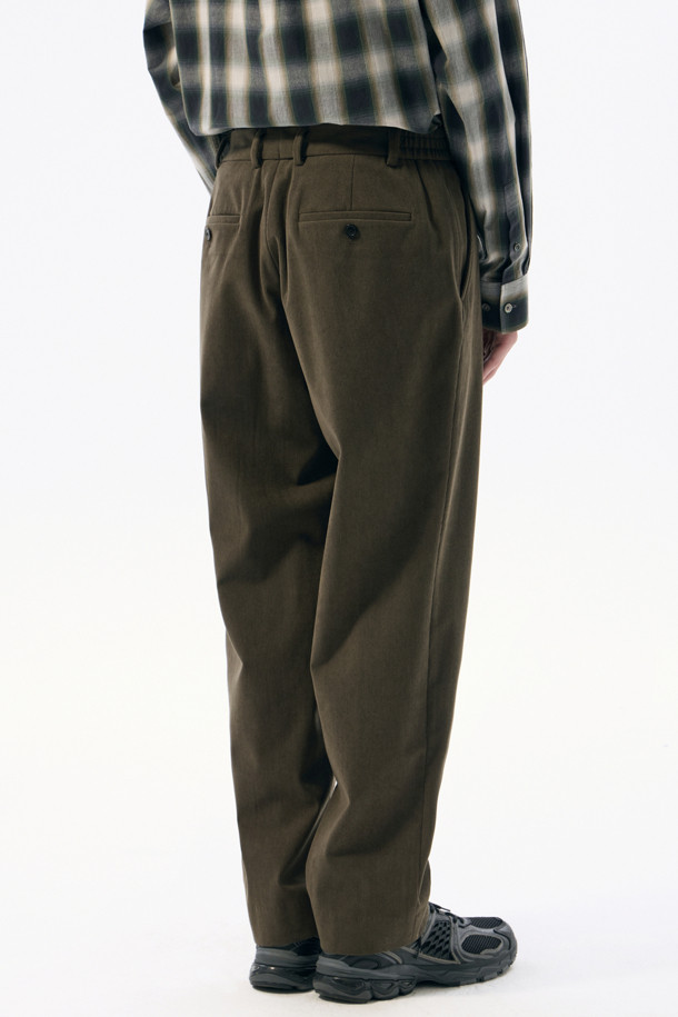 CUSTOMELLOW - 캐주얼팬츠 - Khaki Regular Fit Corduroy Setup Pants