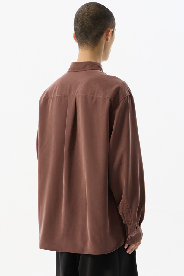 CUSTOMELLOW - 긴팔셔츠 - Wine Relaxed Fit Rayon Shirt