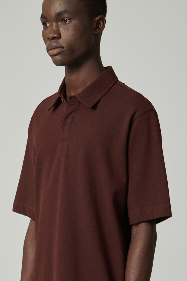 CUSTOMELLOW - 티셔츠 - texture overfit collar tee