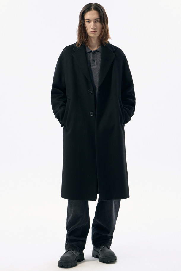 CUSTOMELLOW - 코트 - Black Wool Chesterfield Coat 