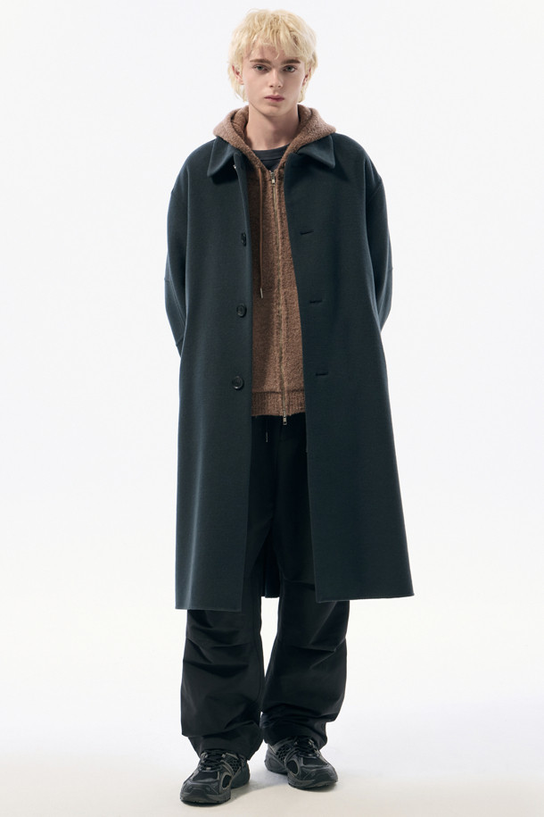 CUSTOMELLOW - 코트 - Blue Wool Balmacaan Coat