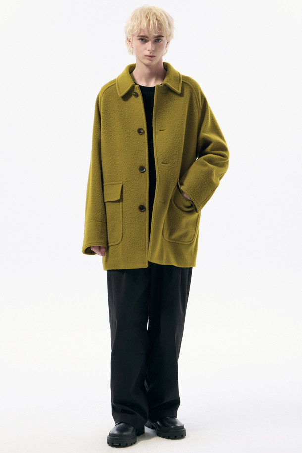 CUSTOMELLOW - 코트 - Mustard Casentino Wool Short Coat