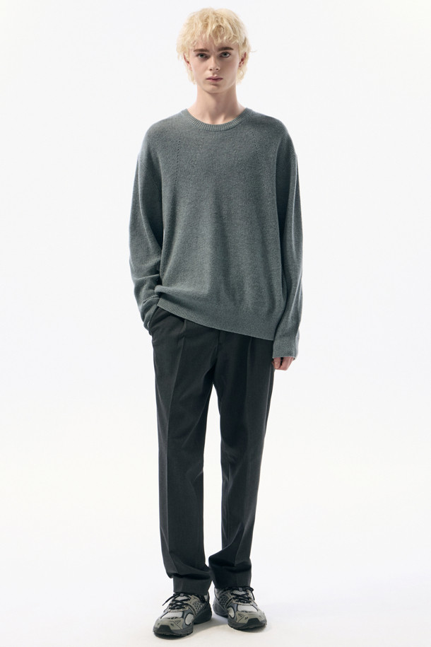 CUSTOMELLOW - 캐주얼팬츠 - Grey Slim Fit Setup Pants