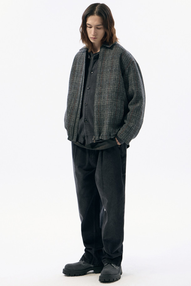 CUSTOMELLOW - 블루종/점퍼 - Grey Harristweed Wool Blouson