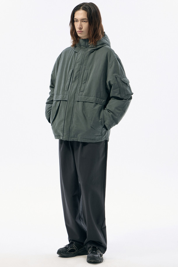 CUSTOMELLOW - 다운/패딩 - Green Oversized Fit Field Jacket