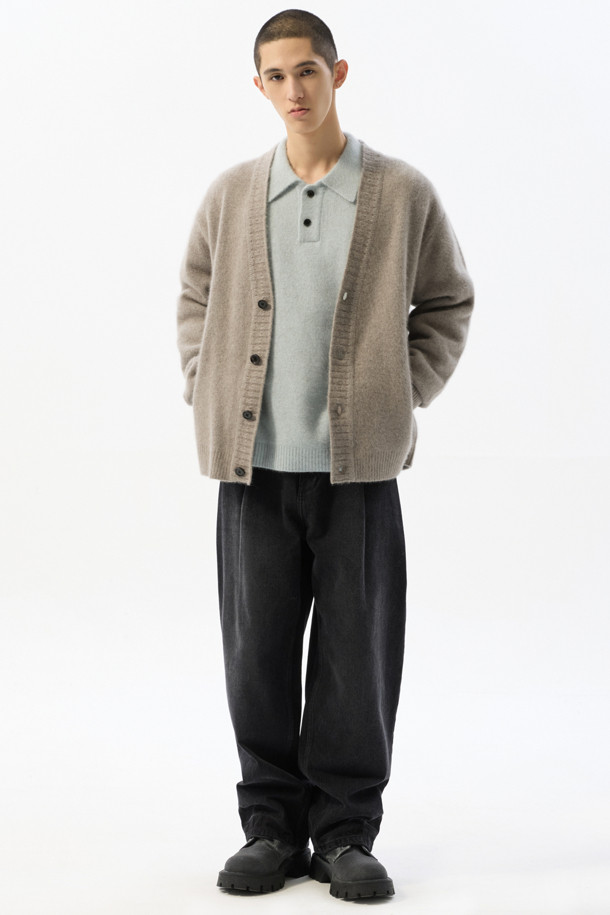 CUSTOMELLOW - 가디건 - Grey Fox Blended Cardigan