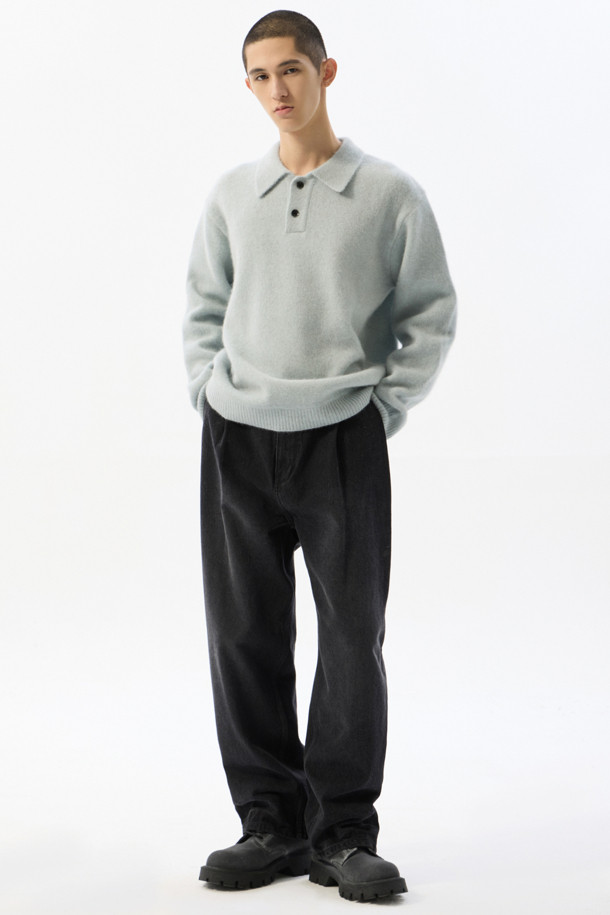 CUSTOMELLOW - 스웨터 - Mint Fox Blended Collar Sweater