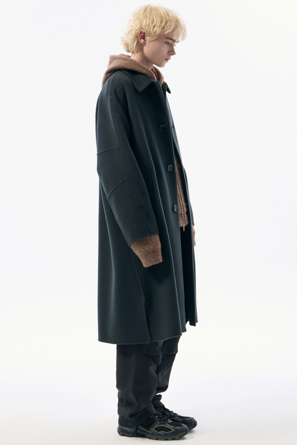 CUSTOMELLOW - 코트 - Blue Wool Balmacaan Coat