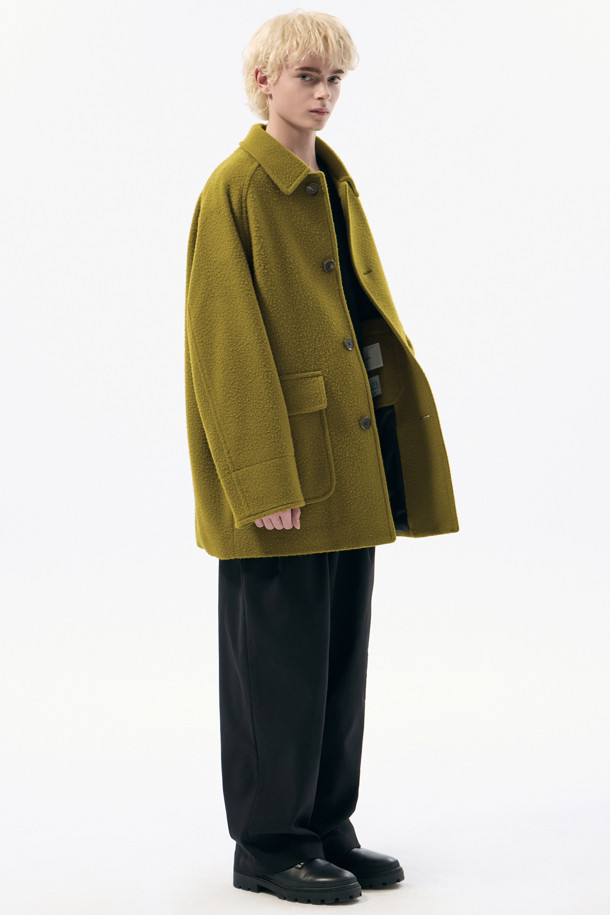 CUSTOMELLOW - 코트 - Mustard Casentino Wool Short Coat