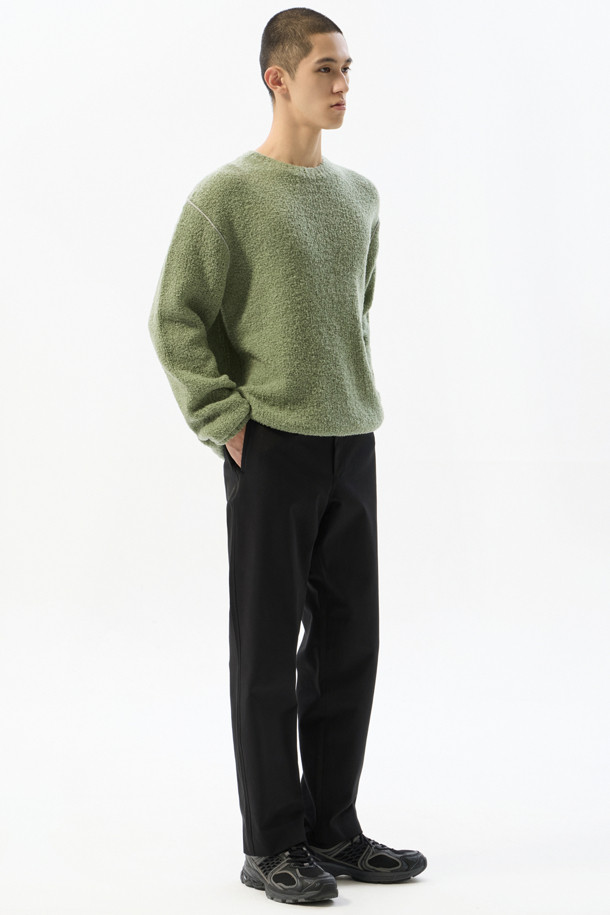 CUSTOMELLOW - 캐주얼팬츠 - Black Slim Fit Cotton Pants