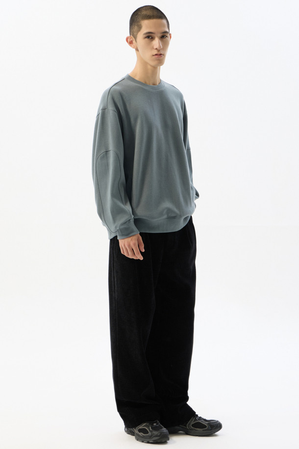 CUSTOMELLOW - 캐주얼팬츠 - Black Wide Fit Corduroy Pants