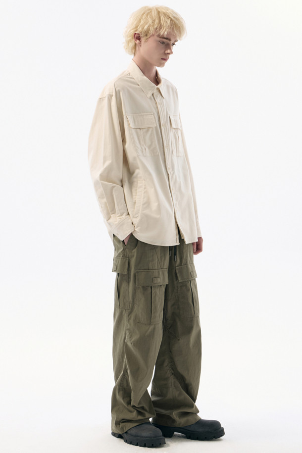 CUSTOMELLOW - 캐주얼팬츠 - Khaki Cargo Pants