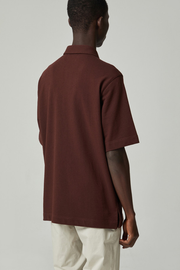 CUSTOMELLOW - 티셔츠 - texture overfit collar tee
