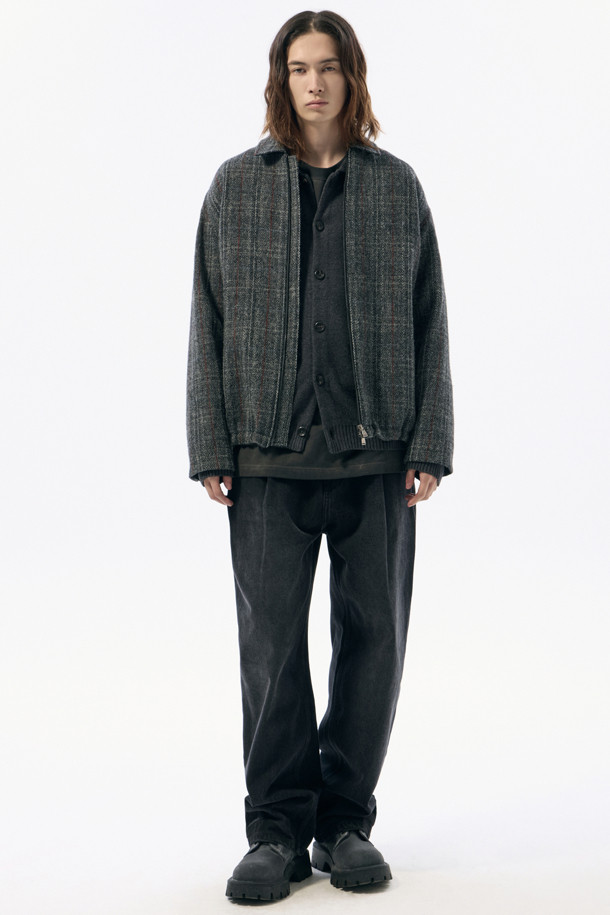 CUSTOMELLOW - 블루종/점퍼 - Grey Harristweed Wool Blouson