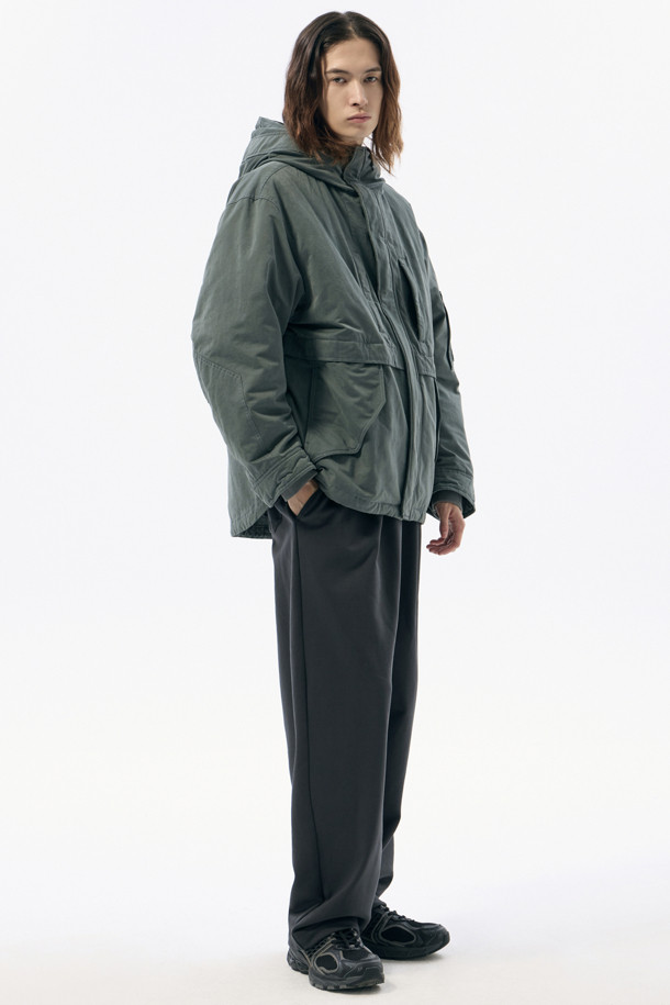 CUSTOMELLOW - 다운/패딩 - Green Oversized Fit Field Jacket