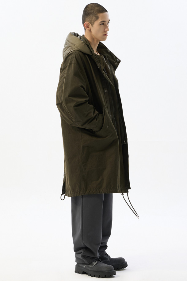 CUSTOMELLOW - 블루종/점퍼 - Khaki Hood Liner Field Coat