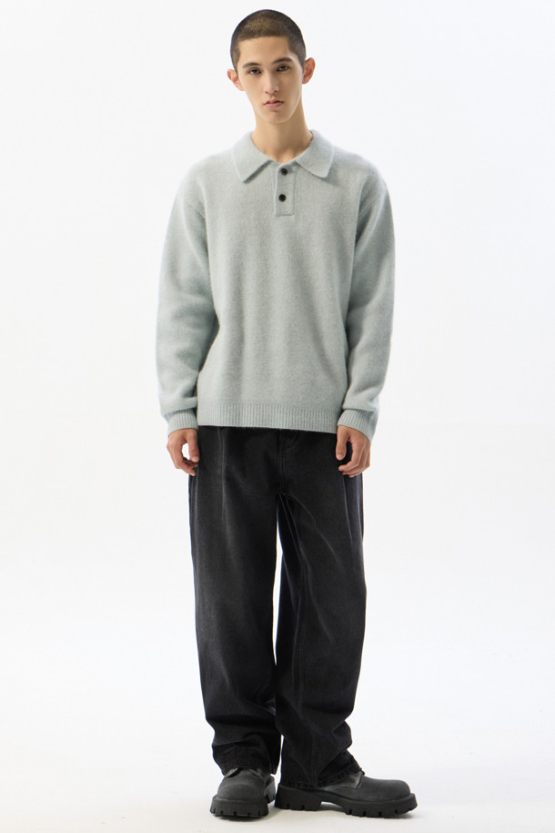 CUSTOMELLOW - 스웨터 - Mint Fox Blended Collar Sweater