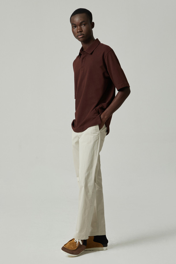 CUSTOMELLOW - 티셔츠 - texture overfit collar tee
