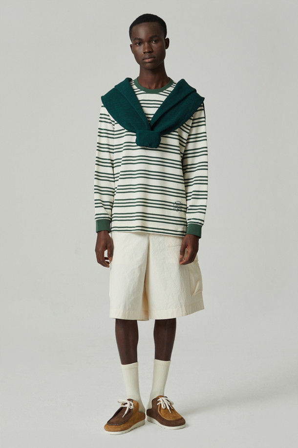 CUSTOMELLOW - 티셔츠 - texture stripes long sleeve tee