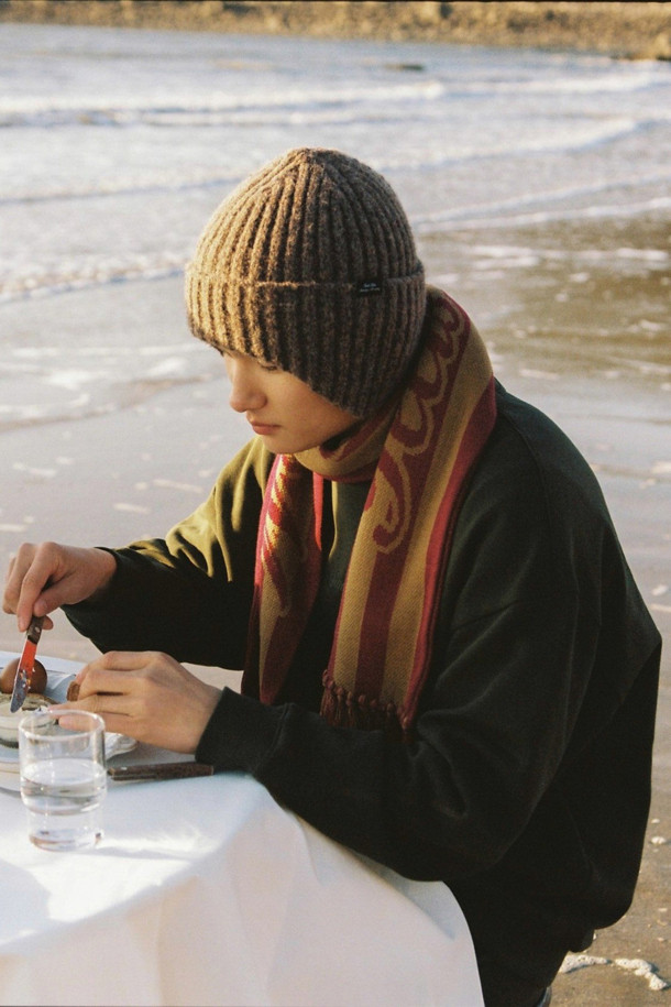 CUSTOMELLOW - 모자 - [SAY TOUCHÉ] Brown Wool Blended Beanie