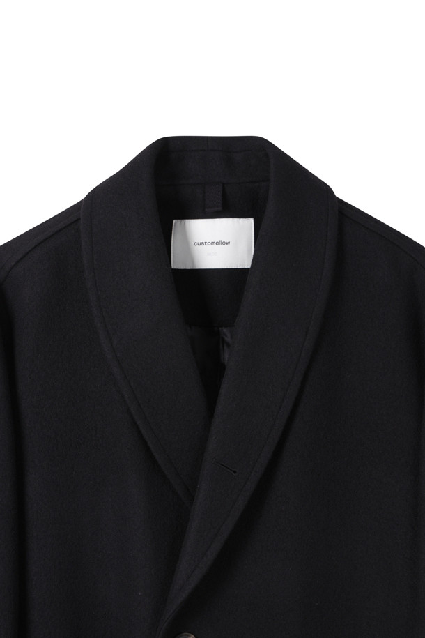 CUSTOMELLOW - 코트 - Black Wool Shawl Collar Coat