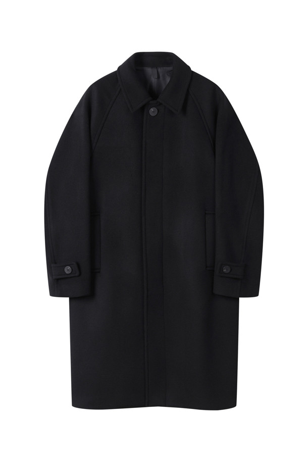 CUSTOMELLOW - 코트 - [Outlet] Black Cashmere Blended Balmacaan Coat