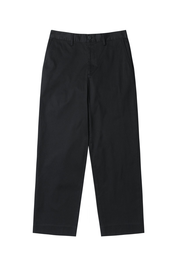 CUSTOMELLOW - 팬츠 - [Outlet] Black Straight Fit Cotton Pants