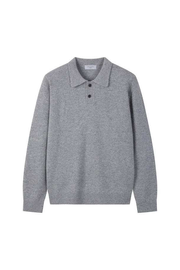 CUSTOMELLOW - 니트/가디건 - [Outlet] Grey Airwool Collar Sweater