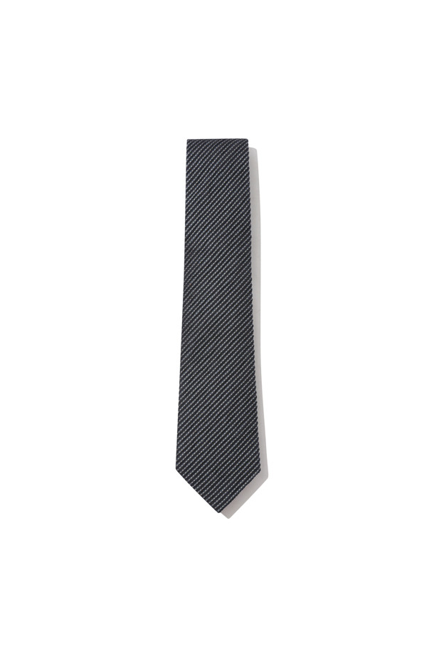 CUSTOMELLOW - 타이 - Navy Silk Stripe Tie