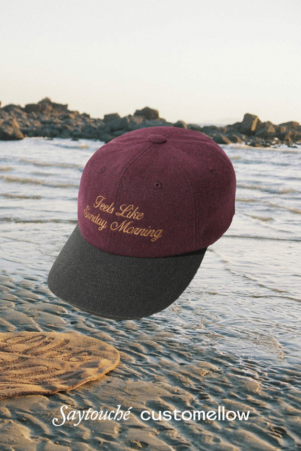 CUSTOMELLOW - 모자 - [SAY TOUCHÉ] Wine Embroidery Cap