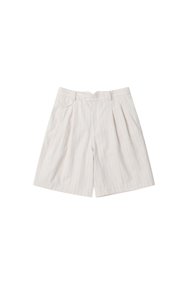 CUSTOMELLOW - 팬츠 - [black label] ivory stripes half pants (set-up)