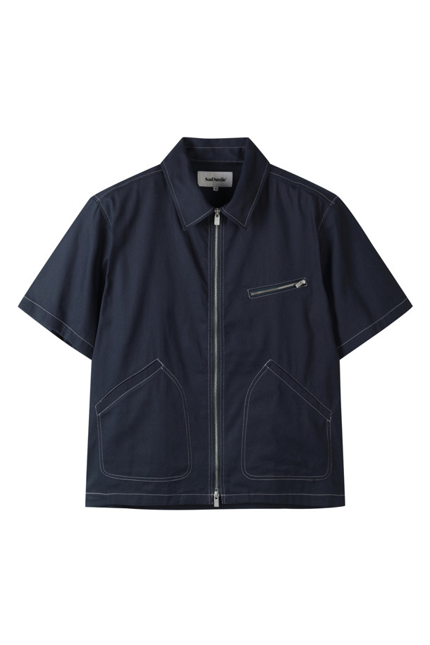 SAD SMILE by CUSTOMELLOW - 셔츠 - sadsmile cotton zip-up shirt