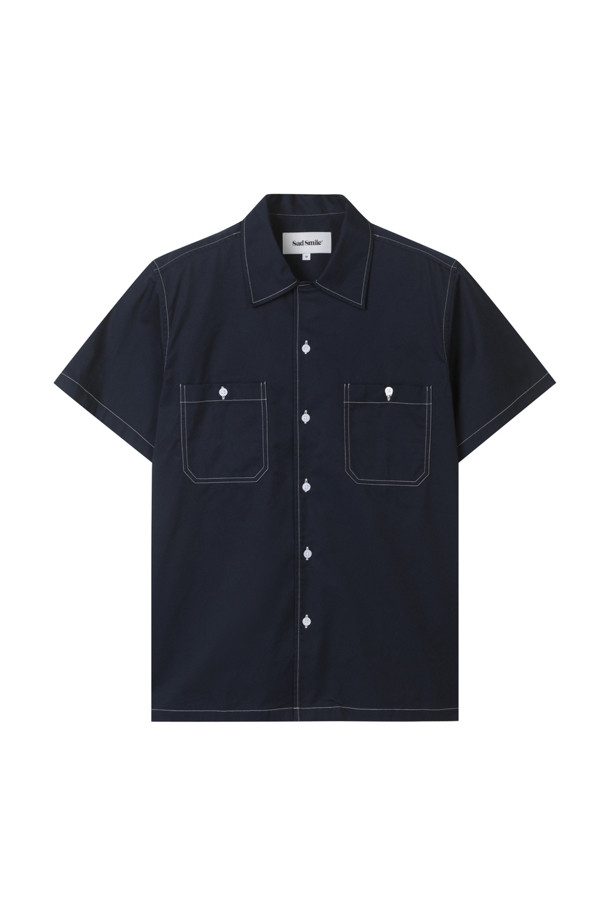 SAD SMILE by CUSTOMELLOW - 셔츠 - sadsmile stitch open collar shirt