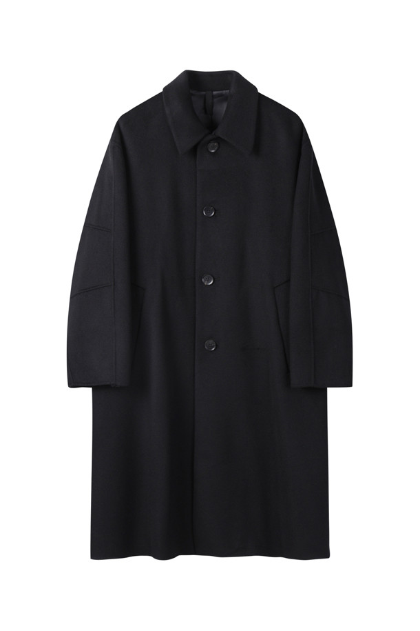 CUSTOMELLOW - 코트 - Black Wool Balmacaan Coat