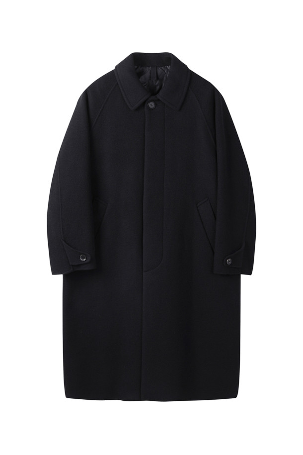 CUSTOMELLOW - 코트 - Black Oversized Fit Wool Coat